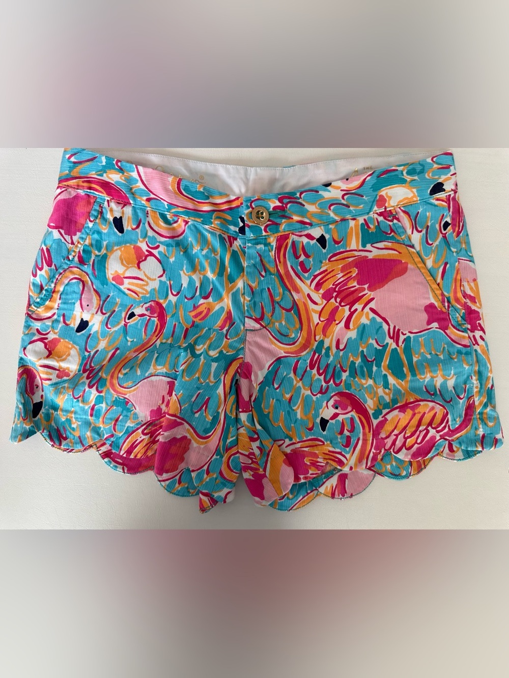 Lilly Pulitzer Buttercup Scallop Short in Flamingo Print